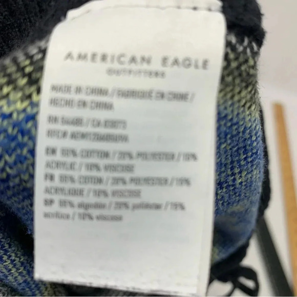 American Eagle Knit Joggers Woman Medum  Drawstring Fair Isle  Colorful  Stretch - Picture 10 of 13